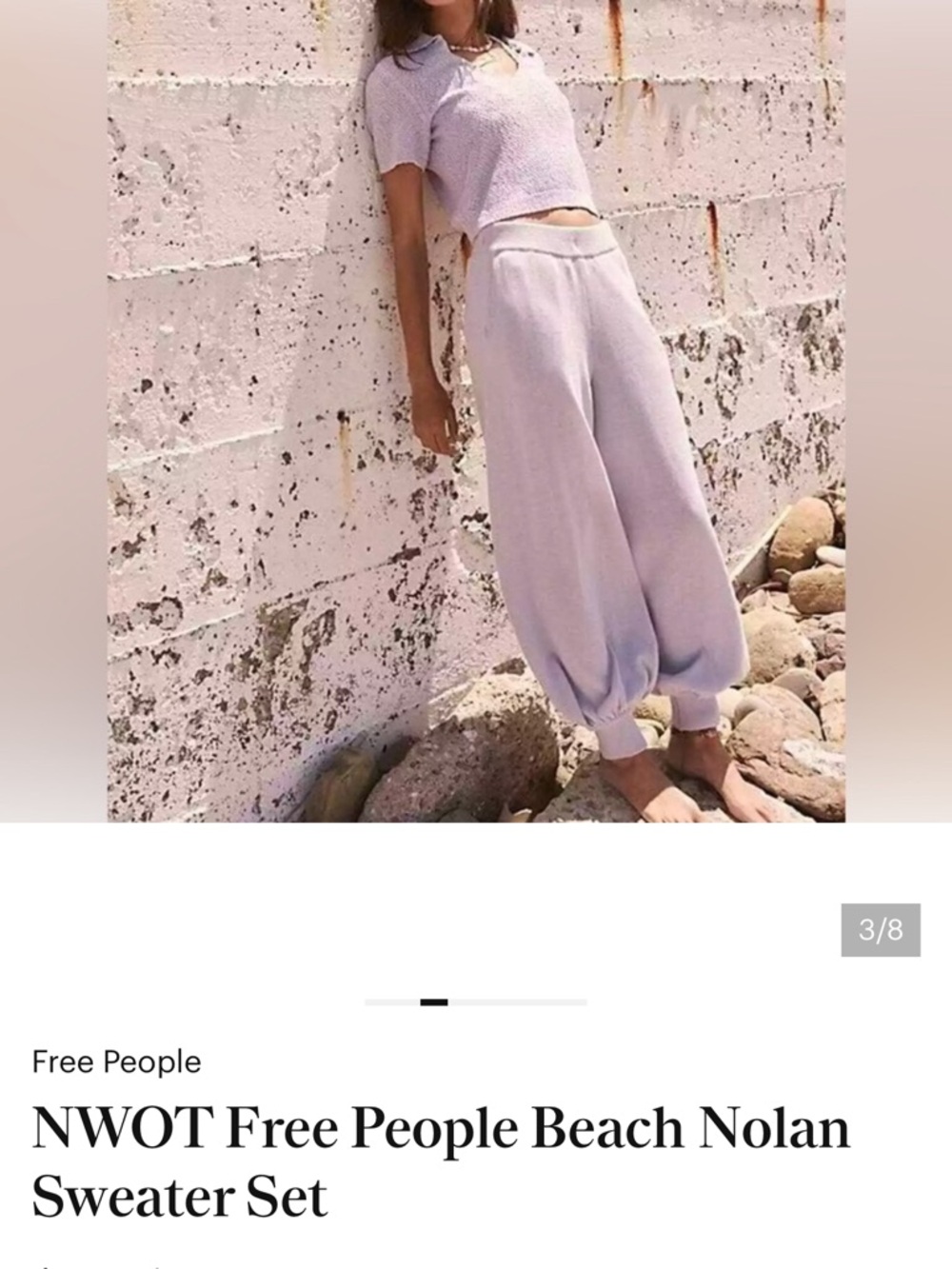 Free People Lilac Knit Jogger Pants